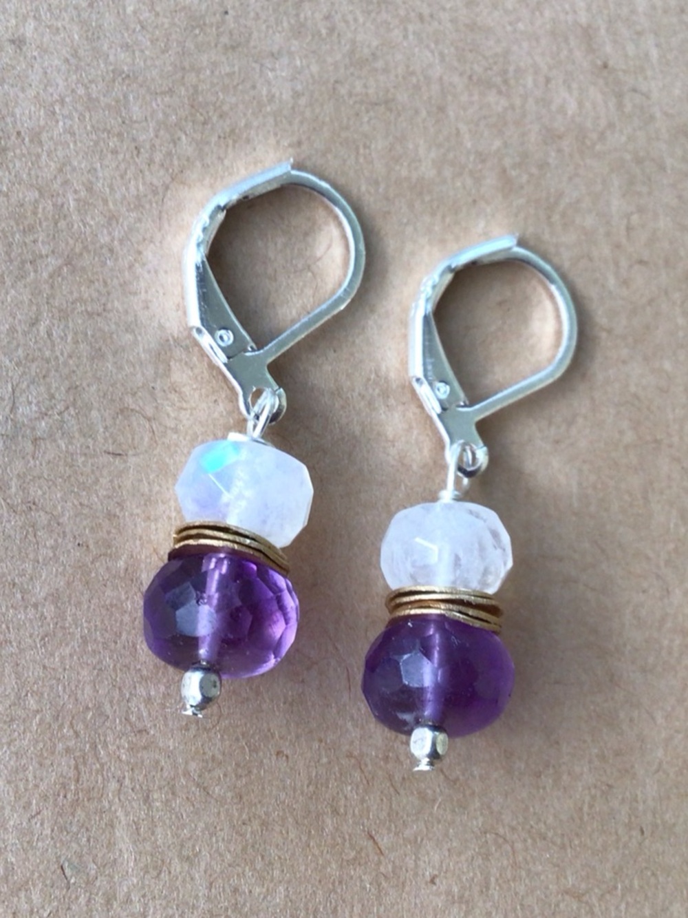 Sundance Charm Amethyst Moonstone Silver Earrings